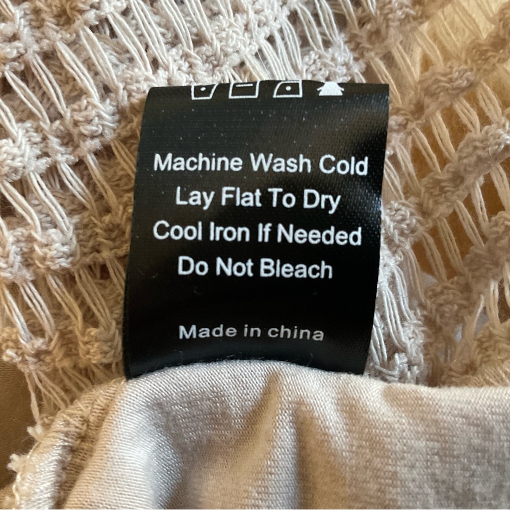 POL Boho Oversized Patchwork Top Flowy Crochet V-… - image 16